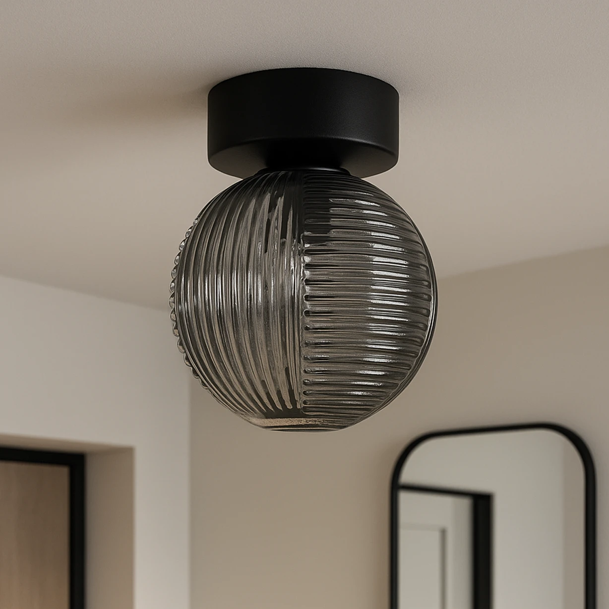 Lampa sufitowa do korytarza z jednym kloszem K-5691 z serii FADO