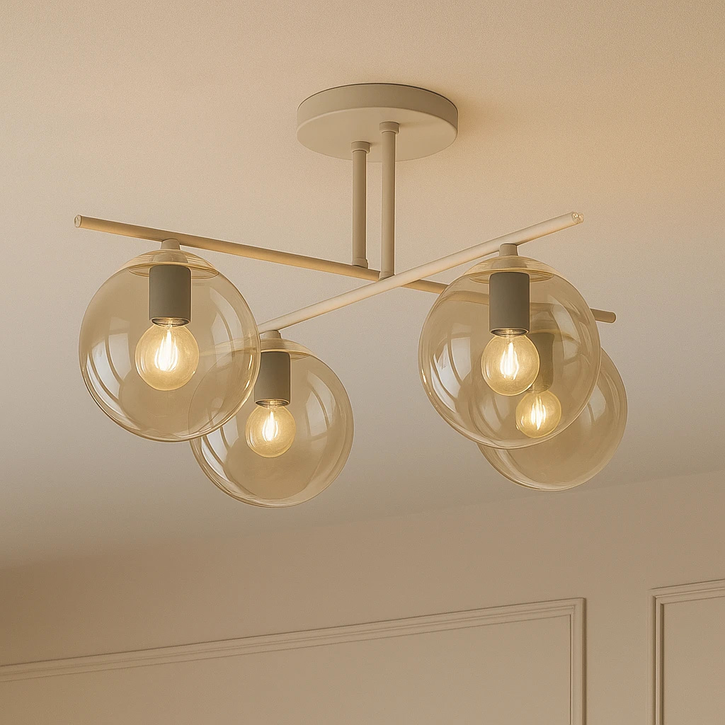 Lampa sufitowa do sypialni, 4 miodowe klosze K-5783 z serii FELIX (｡⁕‿⁕｡) POLSKI SOLIDNY PRODUCENT ‼️| 30 LAT NA RYNKU ‼️| WYSYŁKA 24H ‼️ II GWARANCJA JAKOŚCI|| NEGOCJUJ 783-200-183 lub napisz sklep@kaja.com.pl