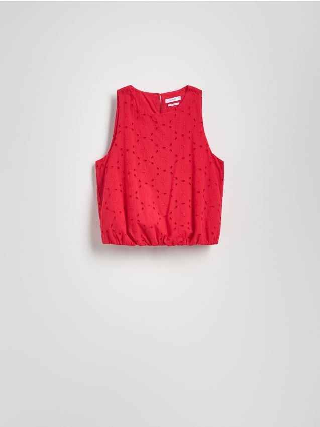 Reserved - Ażurowa bluzka - czerwony