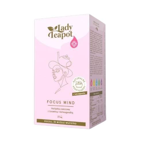 BiFix Lady Teapot Focus Mind Herbatka owocowa z żurawiną i Ashwagandhą, 20x2g -> Wysyłka 8,90 - odbiór w Żabce