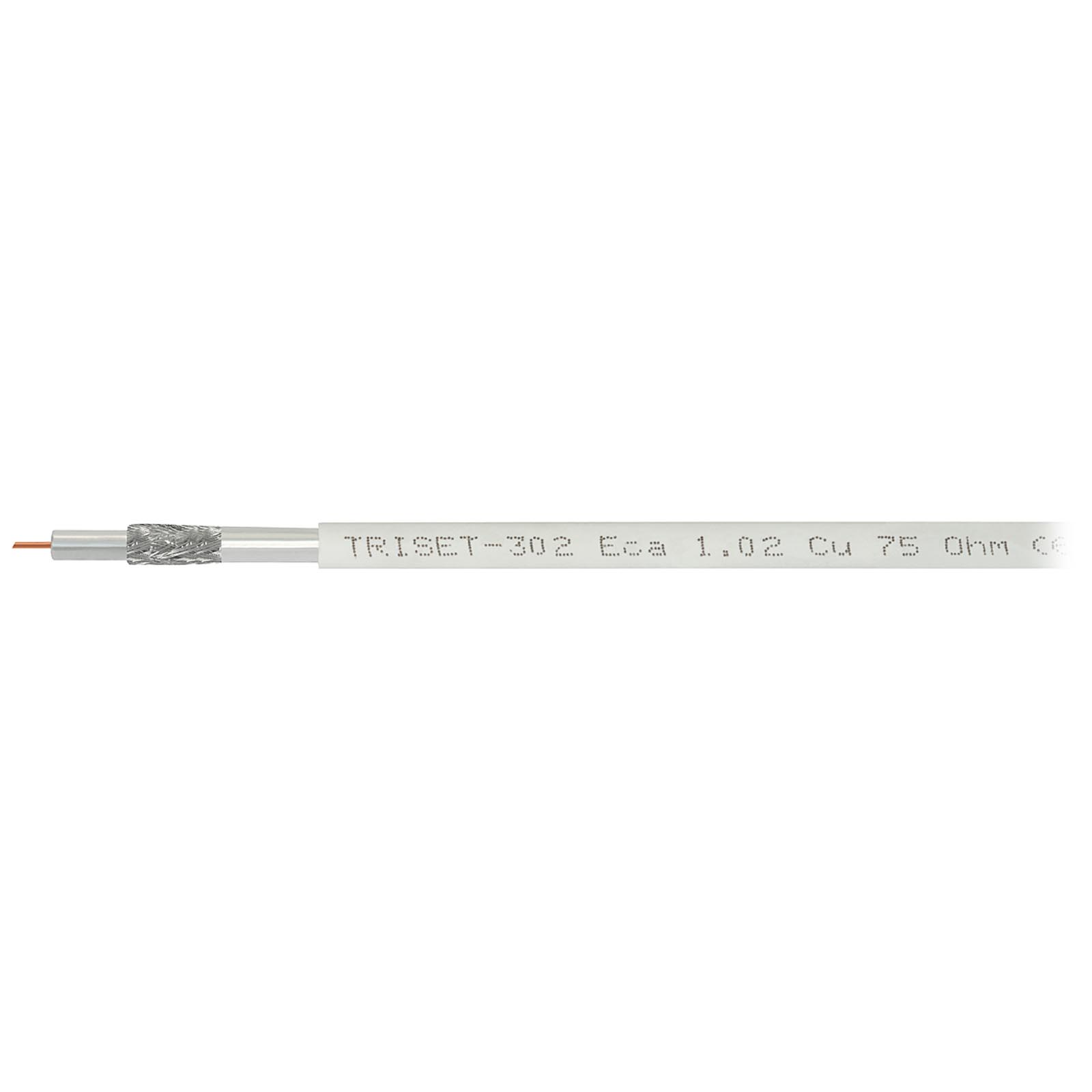 Przewód koncentryczny Triset-302 Eca RG-6 1,02/4,8/7,0, 75 Ohm, 1m
