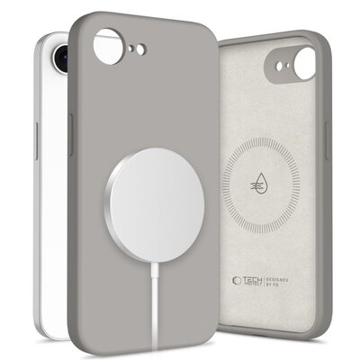 Etui TECH-PROTECT Liquid Silicone MagSafe do Apple iPhone 16E Kamienny