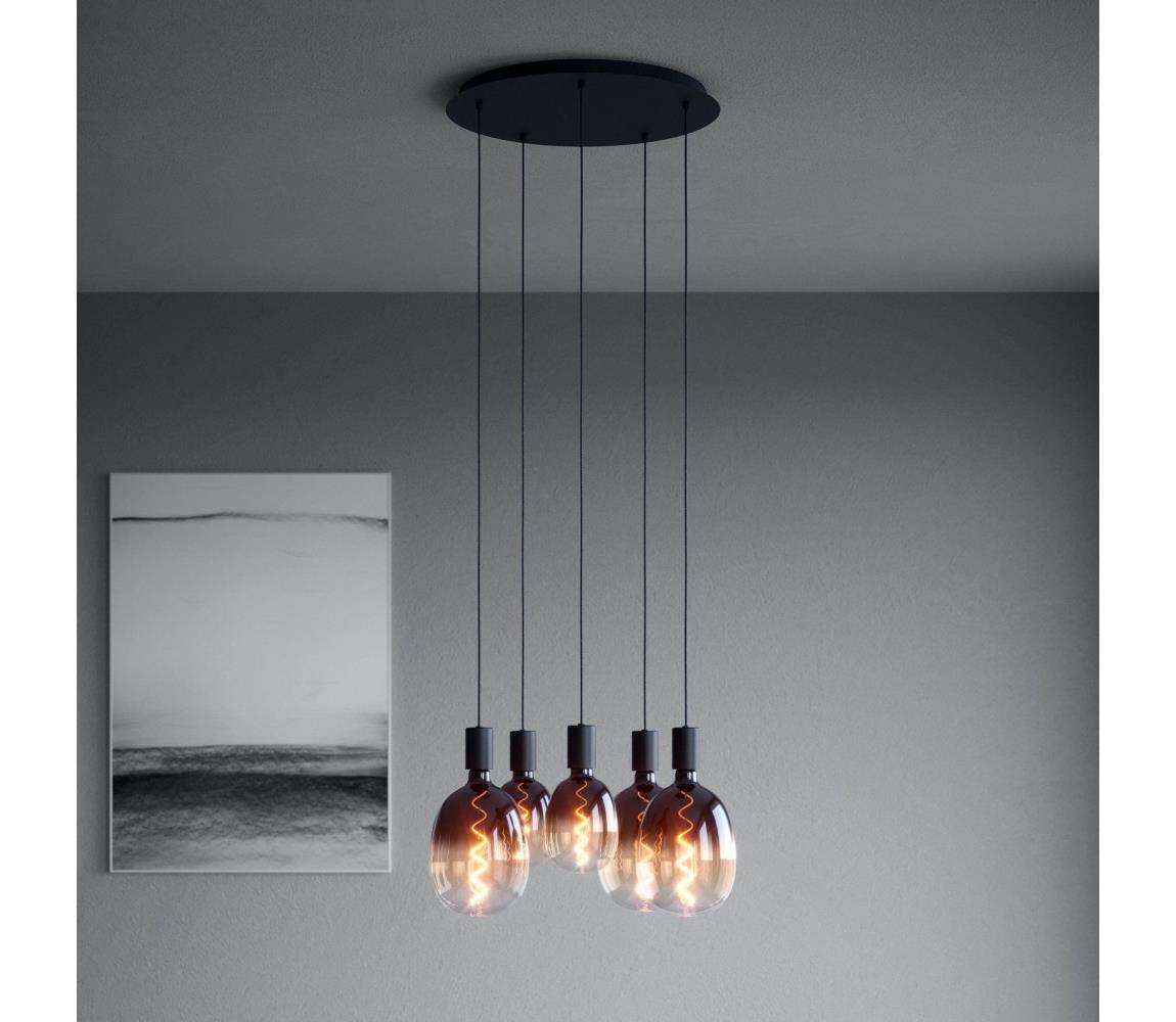 Eglo 390267 - Żyrandol na lince HUEBRO 5xE27/40W/230V czarny