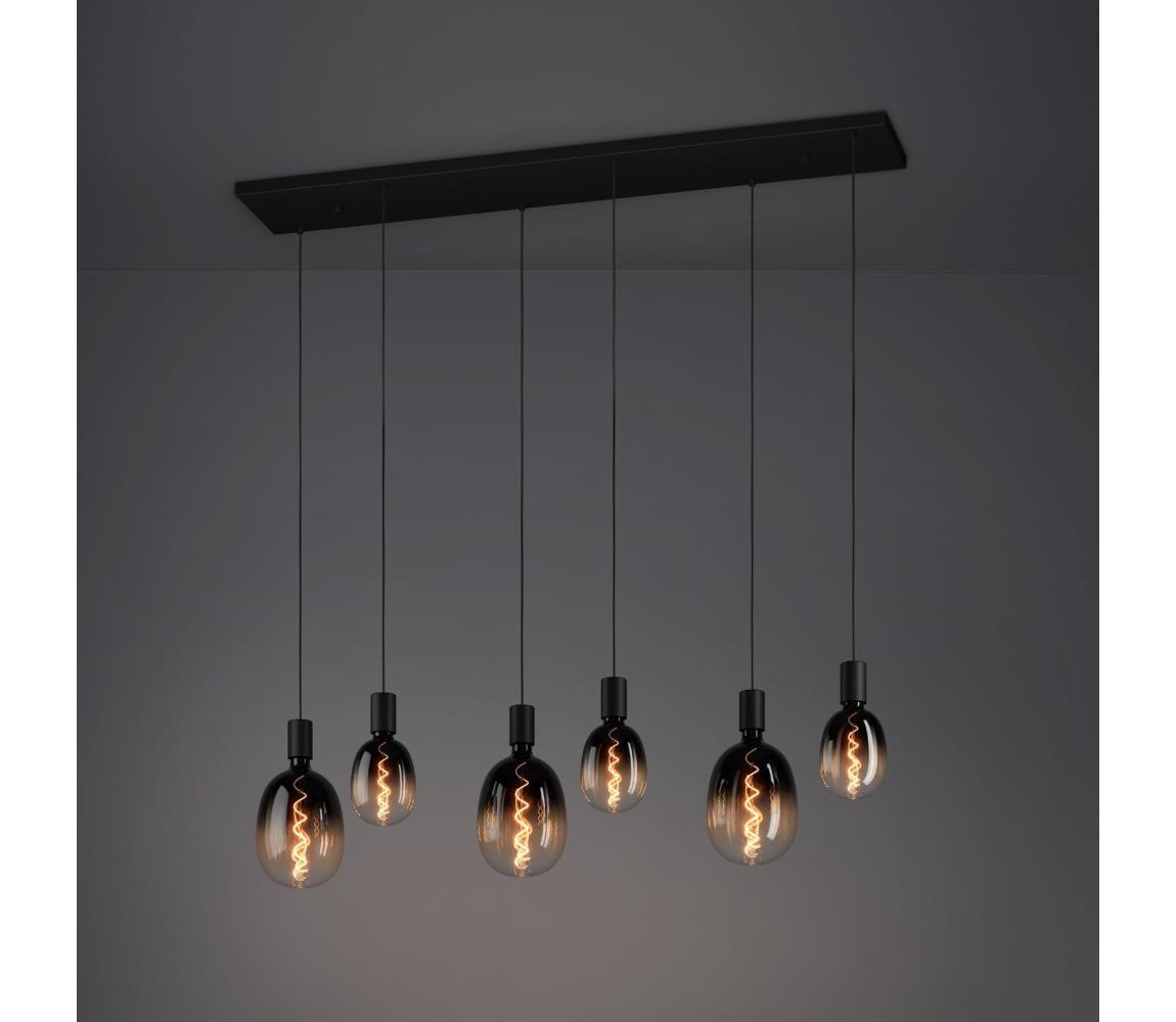 Eglo 390268 - Żyrandol na lince HUEBRO 6xE27/40W/230V czarny