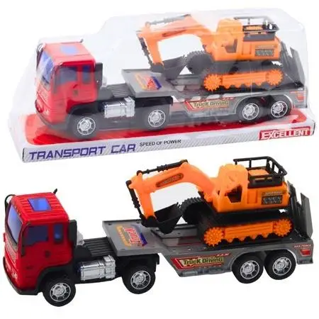 Ciężarówka z lawetą i koparką - Leantoys