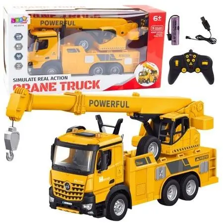 Dźwig z hakiem RC 2.4G 9CH żółty - Leantoys