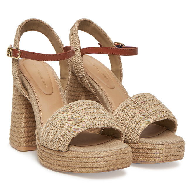Espadryle Tommy Hilfiger Rope Heel Platform Sandal FW0FW08425 Beżowy