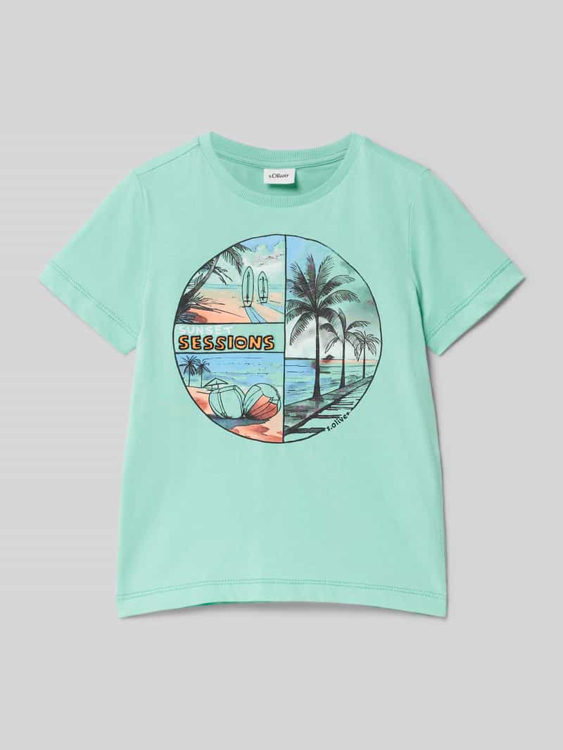 T-shirt o kroju regular fit z czystej bawełny