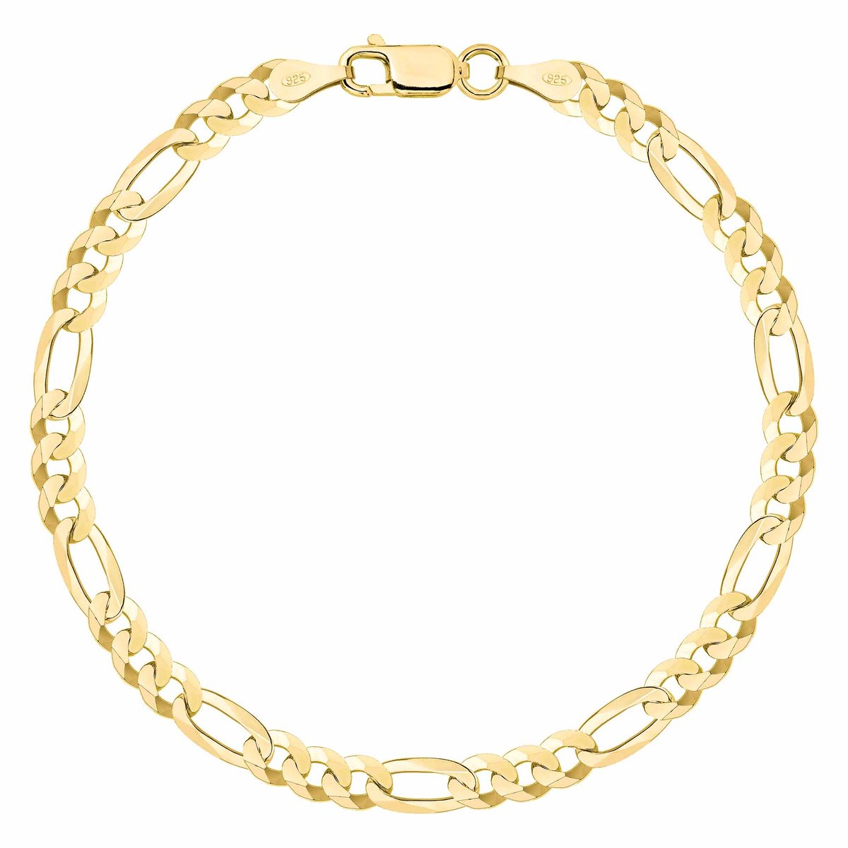 OPRAVA POZŁACANA SRERBNA BRANSOLETKA DAMSKA FIGARO 925 585 - 4,5MM 23cm