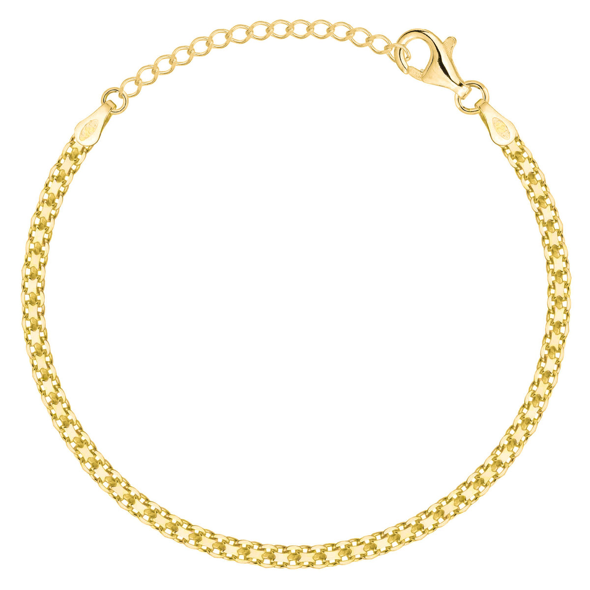 OPRAVA POZŁACANA SRERBNA BRANSOLETKA BISMARK 925 585 - 3MM 17,5cm