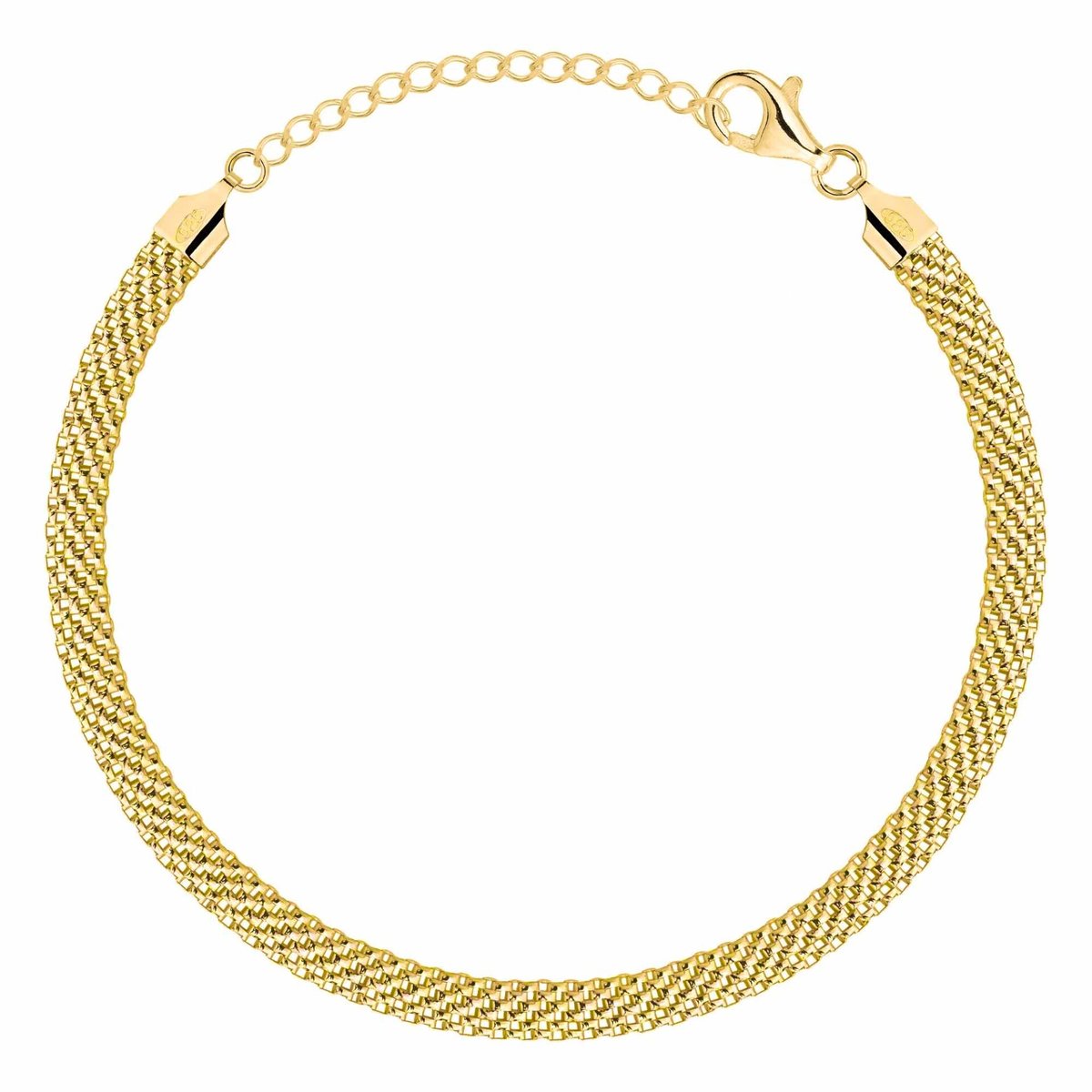 OPRAVA POZŁACANA SRERBNA BRANSOLETKA DAMSKA TUB 925 585 - 5MM 18cm