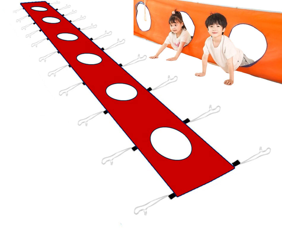 Tunel animacyjny mata animacyjna 6m z otworami chusta animacja outdoor zabawa na dworze integracja