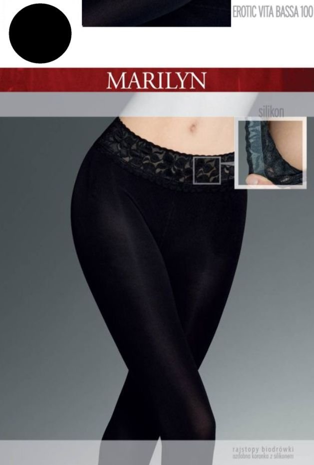 Rajstopy Biodrówki Z Obniżoną Talią Erotic Vita Bassa 100 Den Czarne 3/4