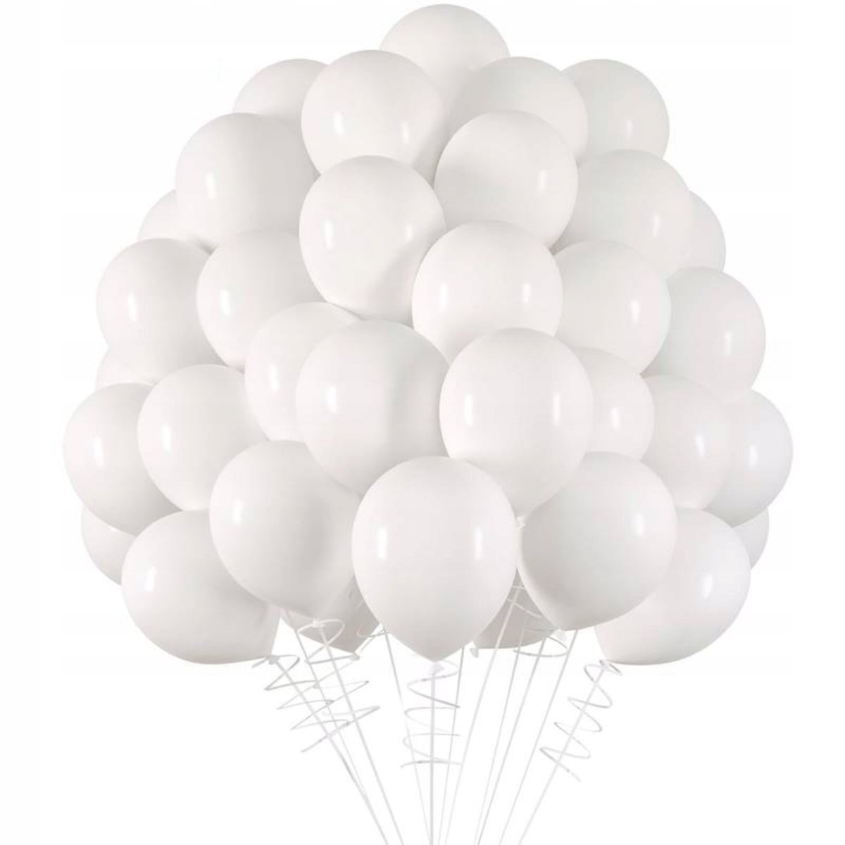 BALONY BIAŁE MATOWE URODZINY WESELE ŚLUB BIAŁY BALON 13 cm ZESTAW 50 szt