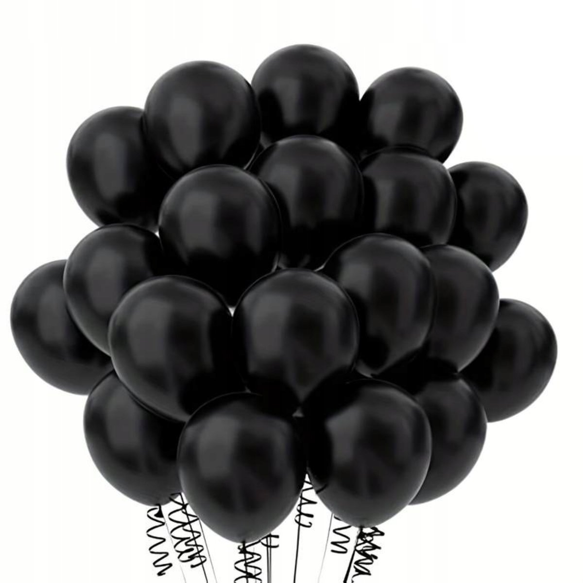 BALONY CZARNE MATOWE URODZINY WESELE IMPREZA DEKORACJE PARTY ZESTAW 50 SZT