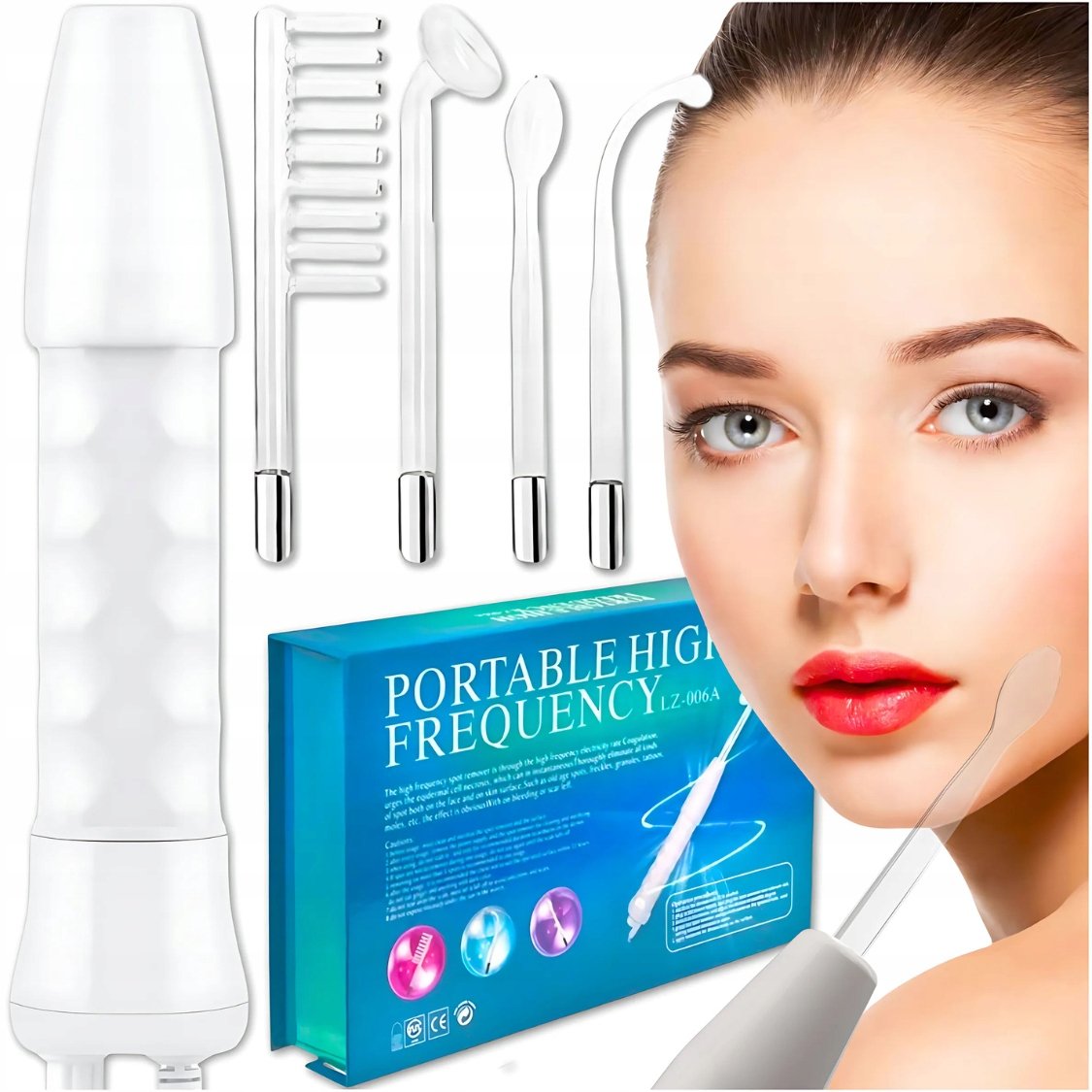 Derma wand darsonval 4 elektrody peloty najmocniejszy PRO do skóry twarzy