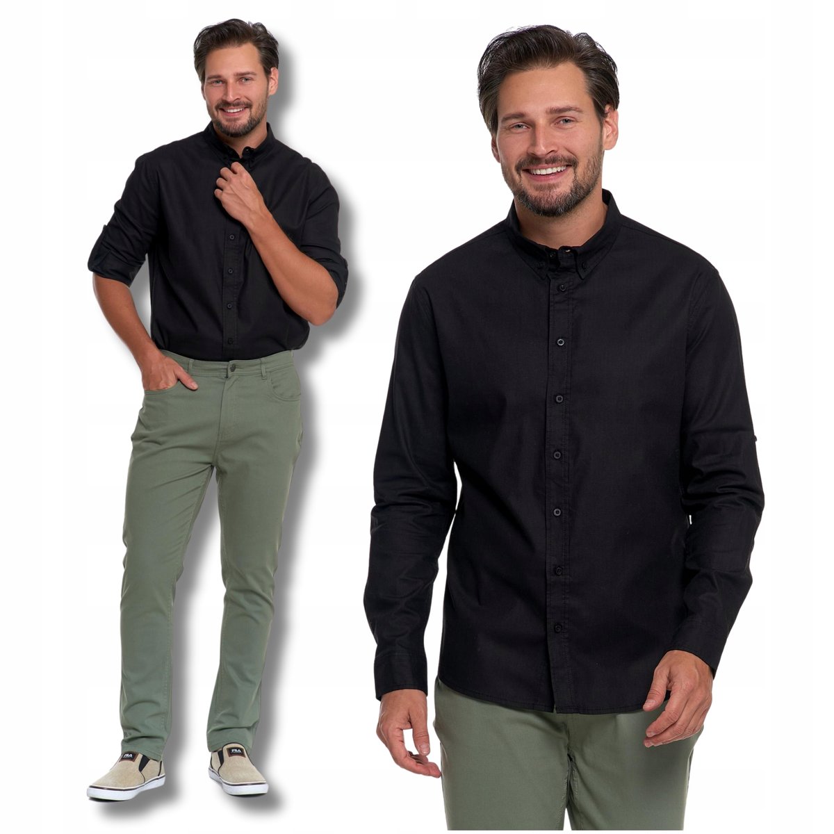 CZARNA KOSZULA MĘSKA MORAJ ELEGANCKA NA CODZIEŃ KLASYCZNA GŁADKA - 3XL