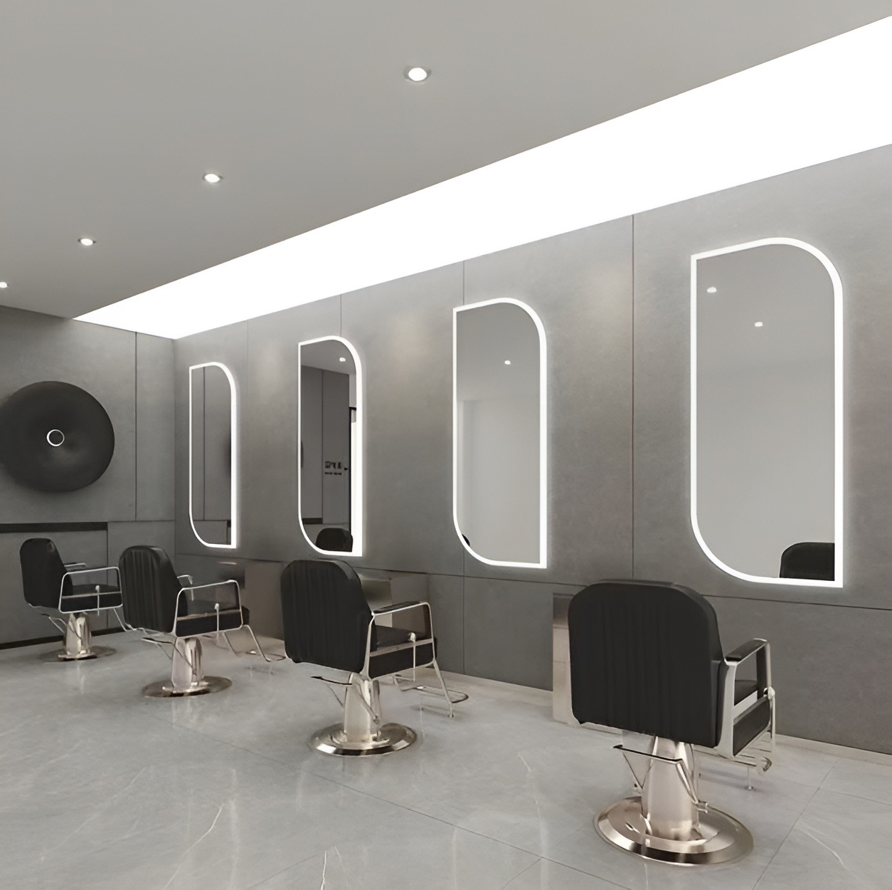 Konsola konsoleta barberska fryzjerska lustro fryzjerskie LED rama aluminiowa 170x70 PRO