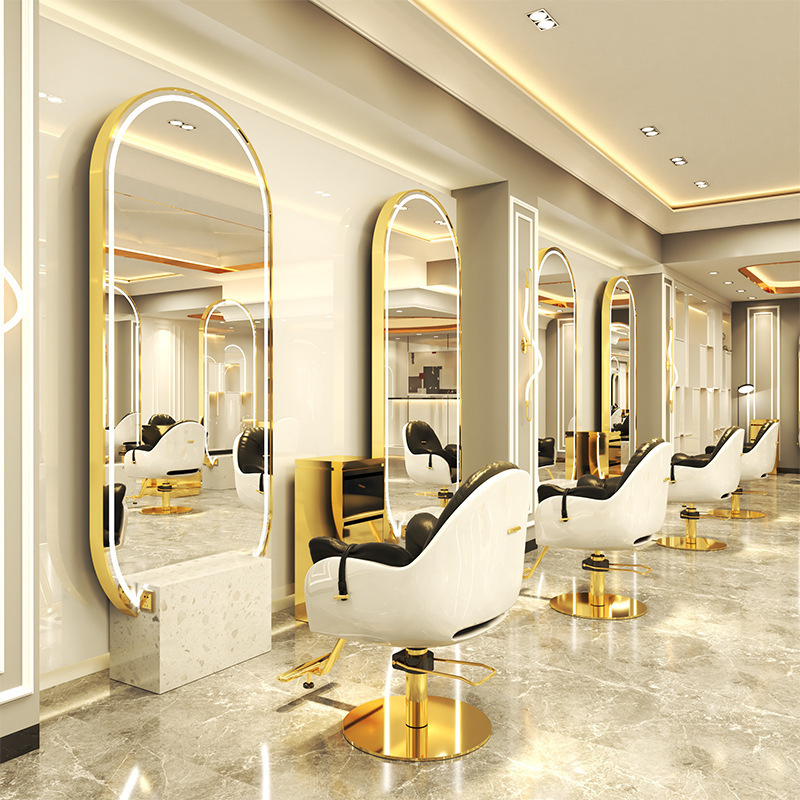 Konsola konsoleta fryzjerska barberska lustro fryzjerskie LED rama aluminiowa 200x80 PRO