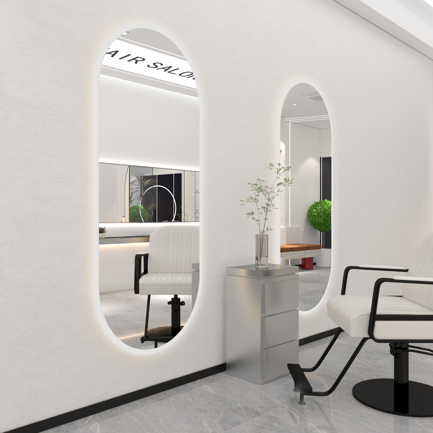 Konsola konsoleta fryzjerska barberska lustro fryzjerskie LED rama aluminiowa 170x70 PRO