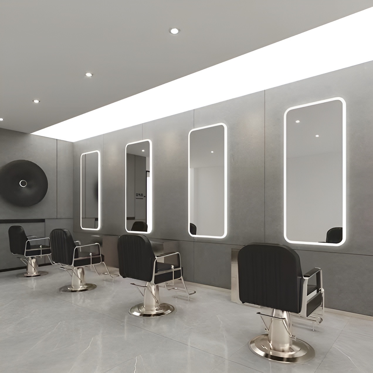 Konsola konsoleta fryzjerska barberska lustro fryzjerskie LED rama aluminiowa 170x70 PRO