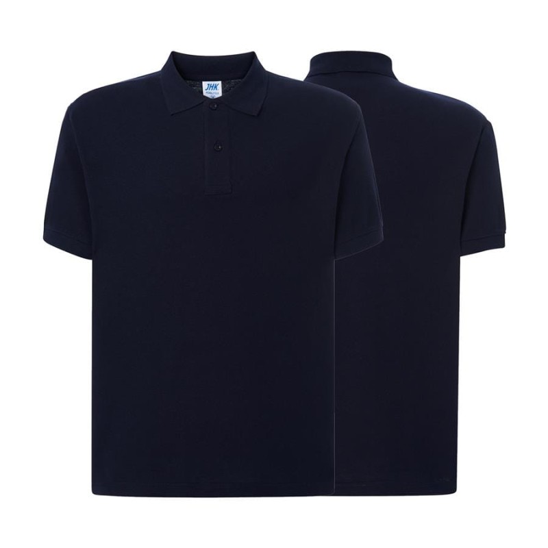 Koszulka navy polo z logo na sercu męska z nadrukiem logo firmy 200g PORA 210 kolor koszulka polo