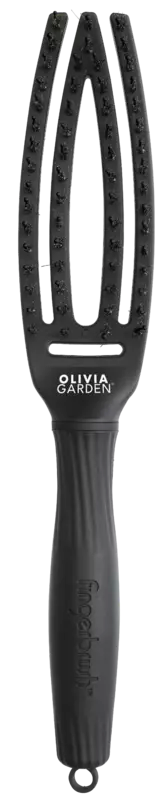 Olivia Garden Finger Brush, szczotka do rozczesywania i masażu z włosiem dzika, mała, full black