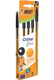 Długopis Cristal Original Fine czarny 4szt BIC