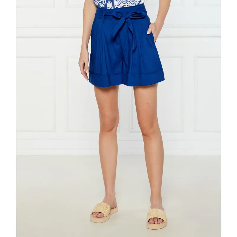 Marc Cain Lniane szorty Relaxed fit high waist