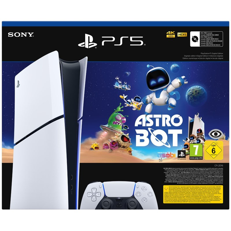 Sony PlayStation 5 Digital (typ modelu - slim Astro Bot Bundle