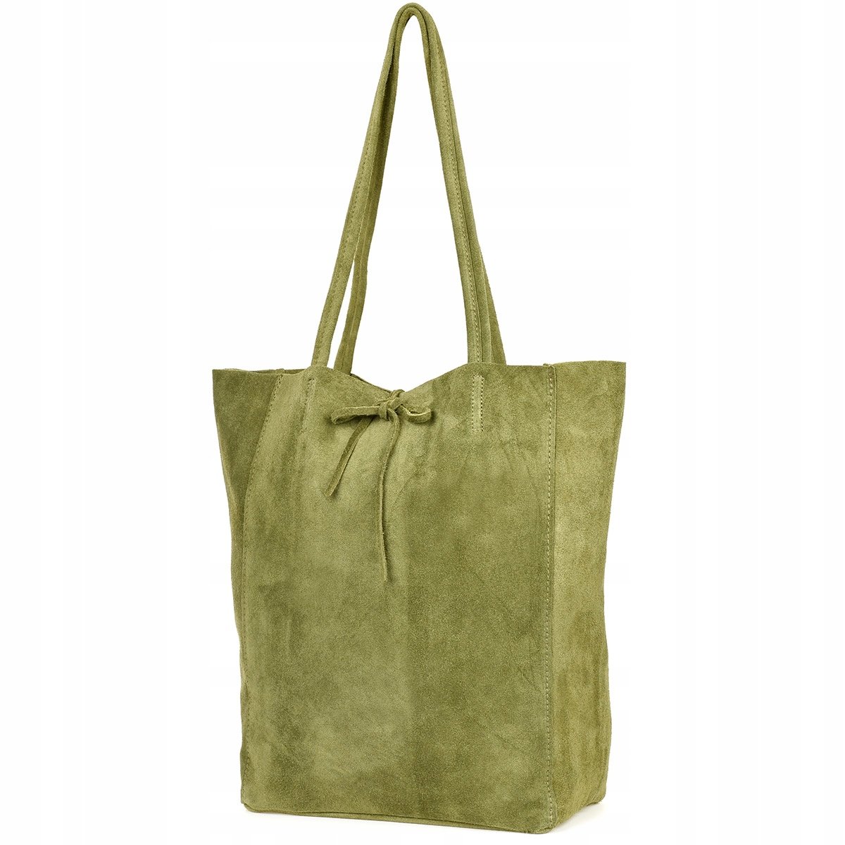 Torebka skórzana włoska damska worek troczki zamsz skóra klasyczna shopper