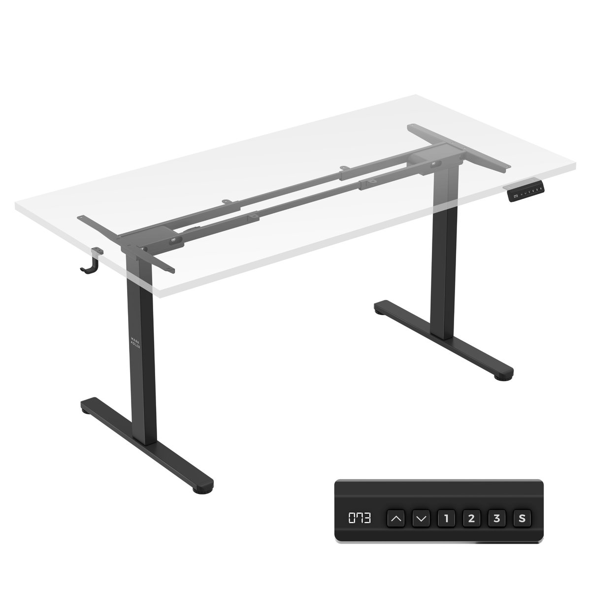 Stelaż elektryczny do biurka z regulacją wysokości Xeno 4.5, dwa silniki Czarny