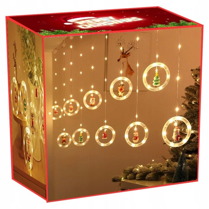 GIRLANDA ŚWIĄTECZNA NA DRZWI BALKON OKNO ZEWNĄTRZ GWIAZKI 300CM PREMIUM