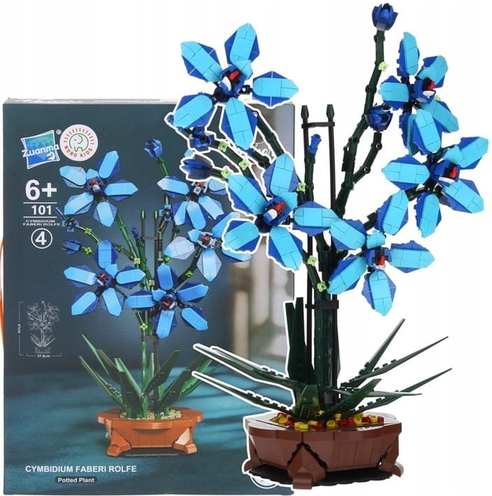 Klocki Konstrukcyjne Storczyk Cymbidium w Doniczce do Ułożenia 1097el