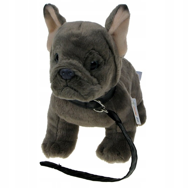 Pluszowe ZOO: Maskotka Piesek buldog na smyczy 25cm (91332) (eco-friendly)