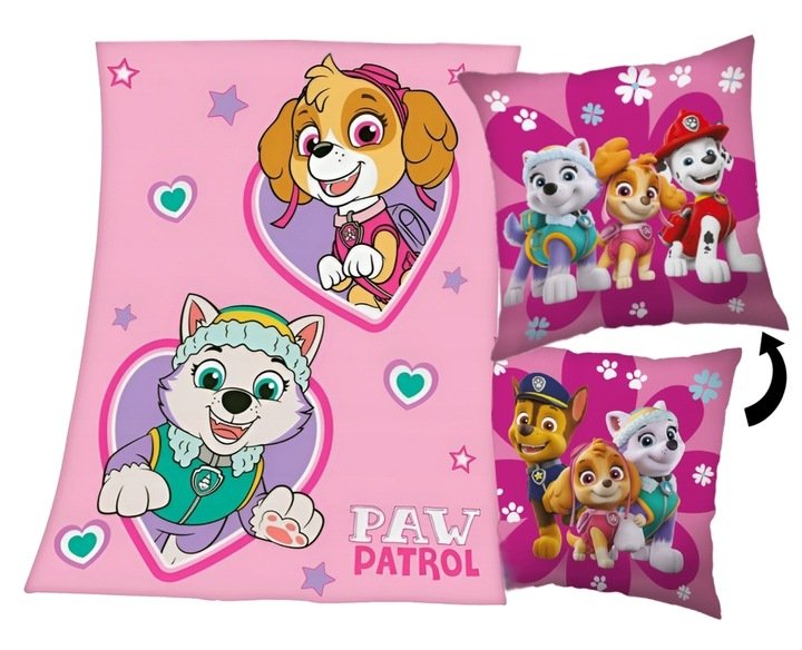 Koc polarowy + Poduszka PSI PATROL ciepły pled Pies Piesek Skaj Skye