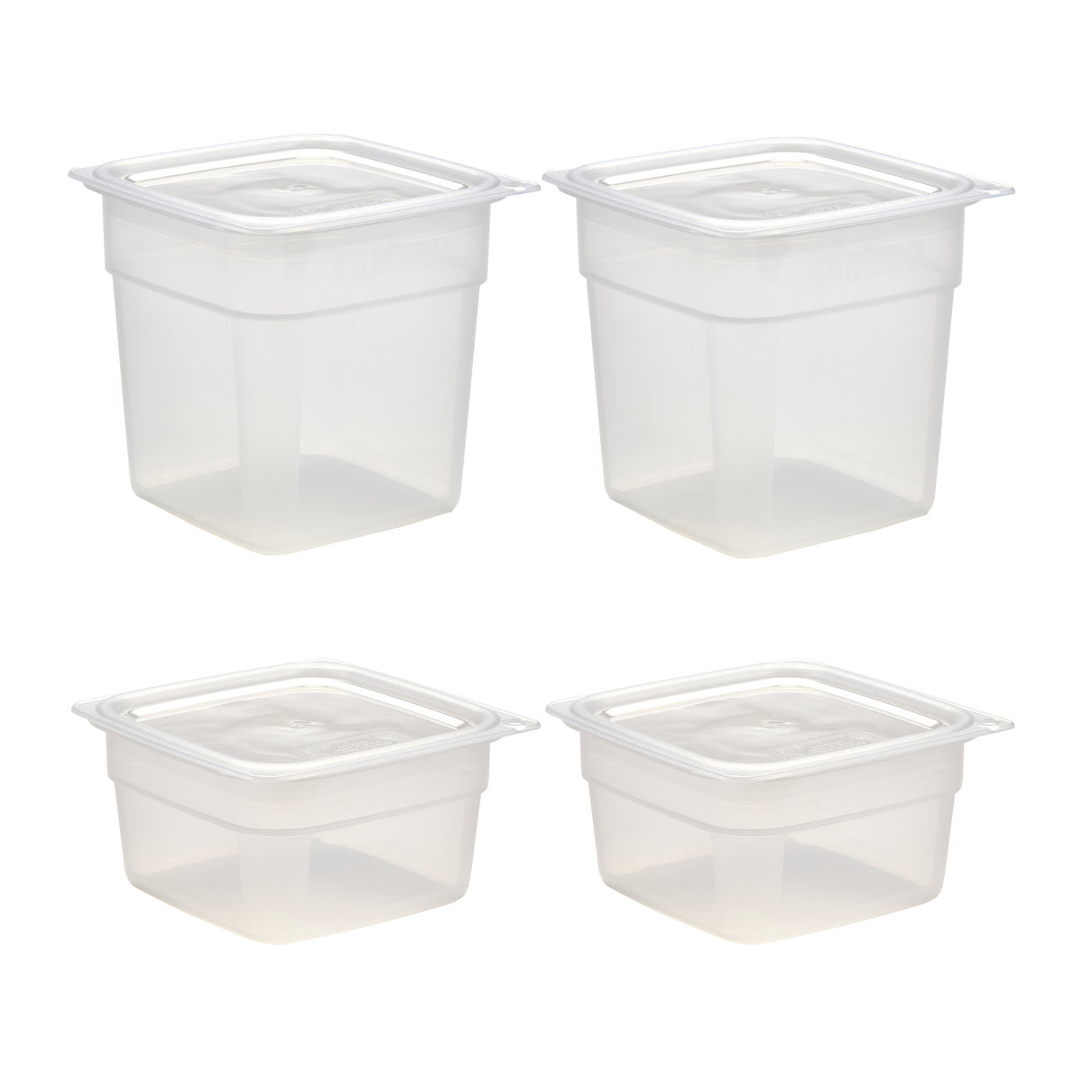 Zestaw 4 pojemników z polipropylenu, 2 x 0,95 l, 2 x 0,47 l, 4 x pokrywki szczelne, przezroczyste CAMBRO, Fresh Pro Mini