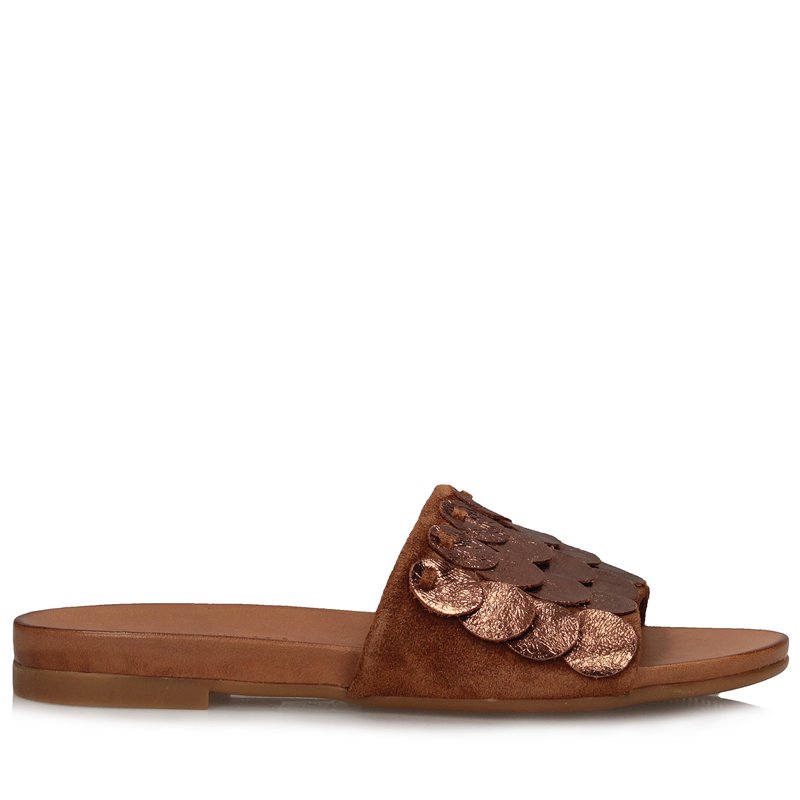 Eleganckie rude klapki damskie Toscanio MU 476 - 37