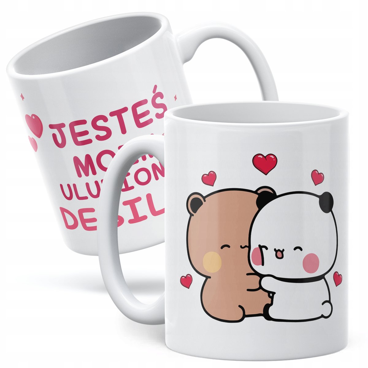 Kubek ceramiczny 330ml Walentynki Jesteś Moim Ulubionym Debilem Miś Prezent