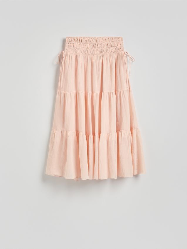 Reserved - Spódnica z wiskozą - brzoskwiniowy