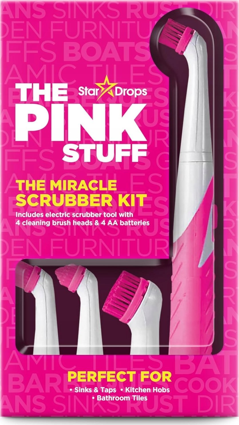 The Pink Stuff Pink THE Rožinis STUFF elektriskā tīrīšanas birste ar 4 maināmiem uzgaļiem