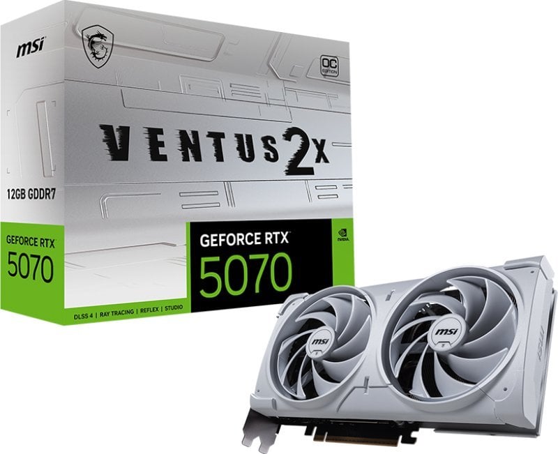 MSI GeForce RTX 5070 Ventus 2X OC White 12GB GDDR7 RTX5070VENTUS2XWHITE