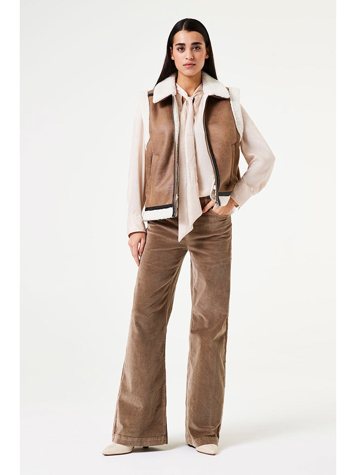 Garcia Kamizelka w kolorze jasnobrązowo-białym