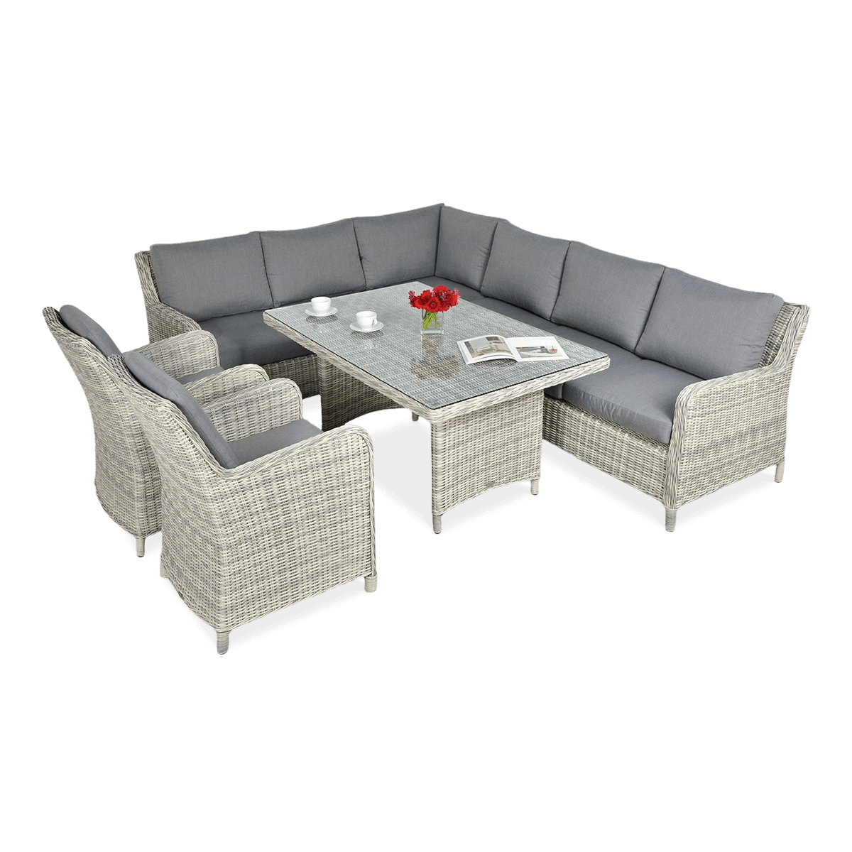 Zestaw mebli FOCUS GARDEN MARYLAND, szary, 5 elementów