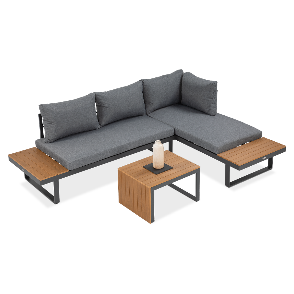 Zestaw Mebli Ogrodowych TULIP Modułowy Narożnik Stolik na Taras Ogród 3w1