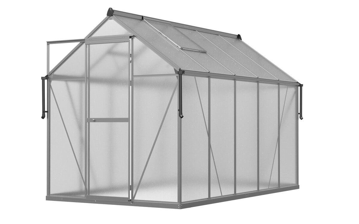 Szklarnia Ogrodowa Poliwęglan Duża Slide-In 303x183cm Srebrna UV