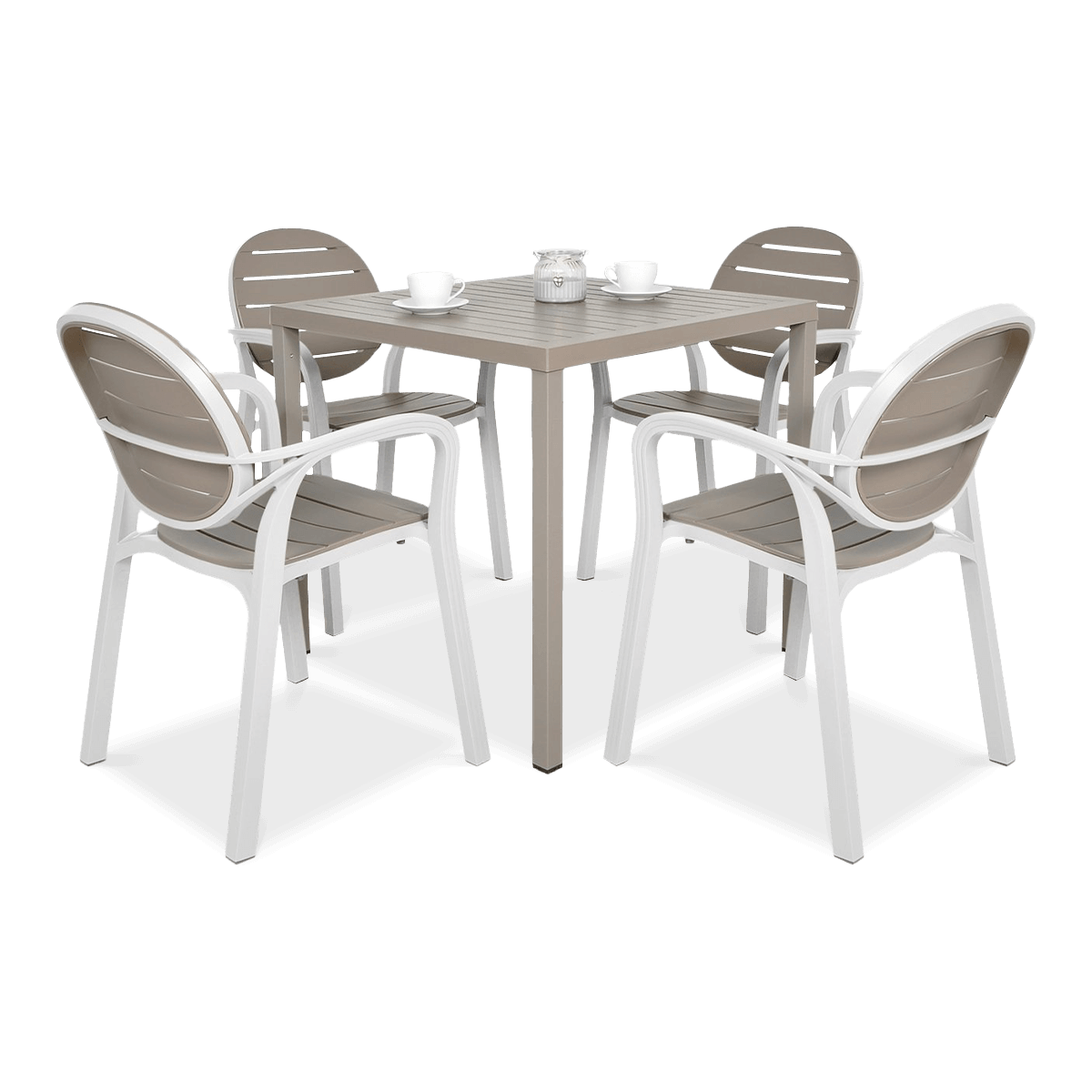 Zestaw Nardi PALMA/CUBE 80 4+1 Bianco Tortora