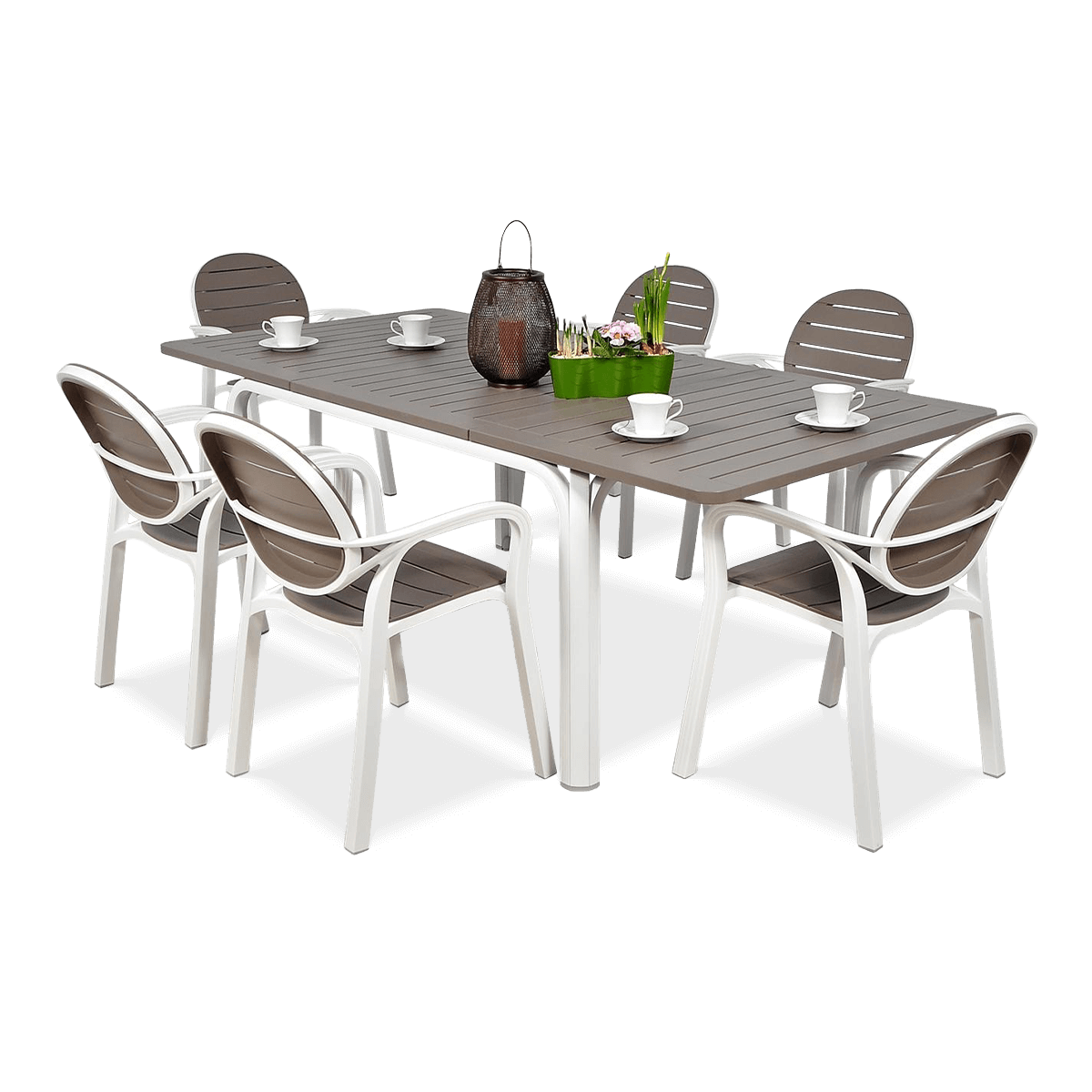 Zestaw ogrodowy Nardi PALMA/ALLORO - 8/140 Bianco Tortora