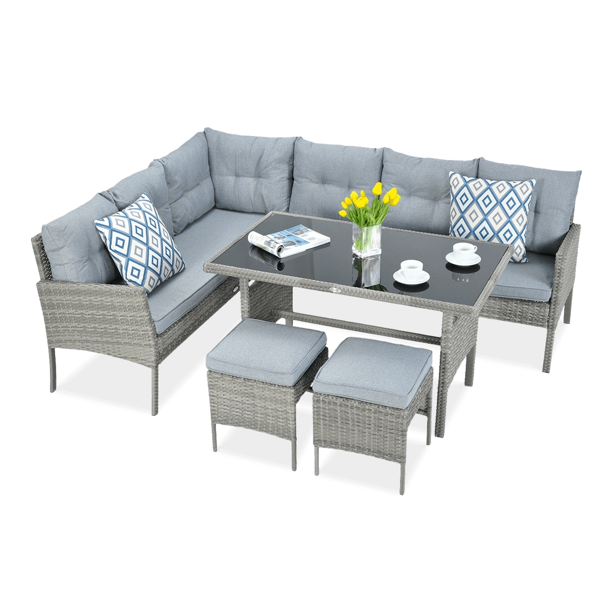 Narożnik Z Technorattanu Cortina Dolphin Grey