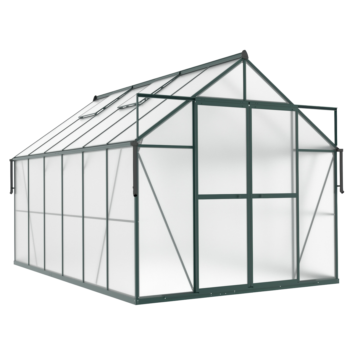 Szklarnia Ogrodowa Poliwęglan Duża Slide-In 370x244cm Zielona UV